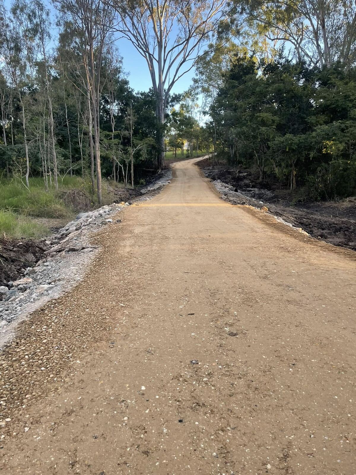 Finished gravel driveway
