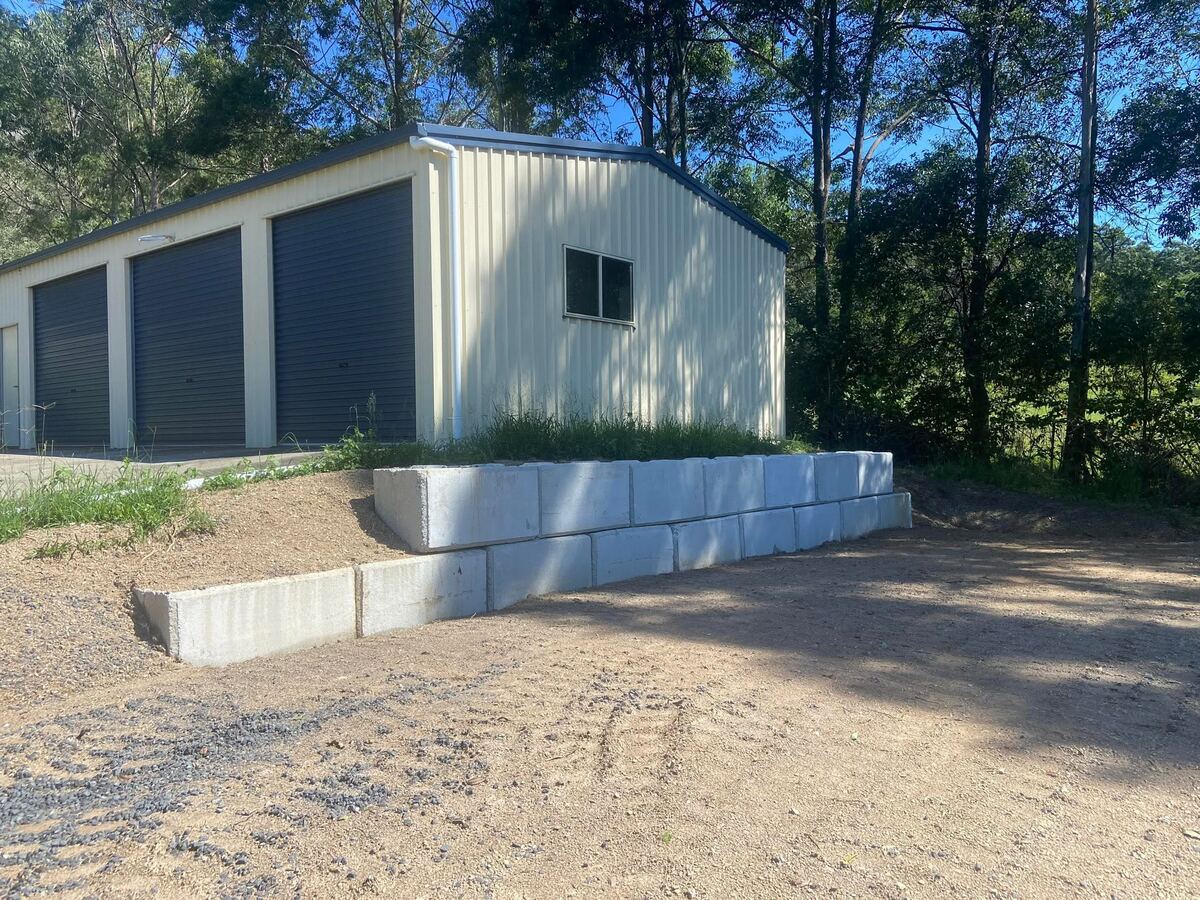 Drainage pipes bedded in gravel