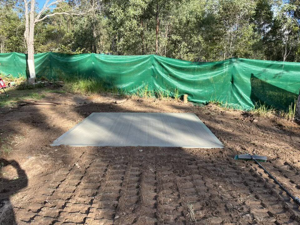 Levelled shed pad ready for slab